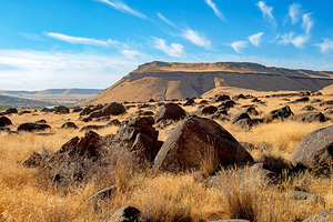 basalt melon gravels deposited by the Bonneville Flood