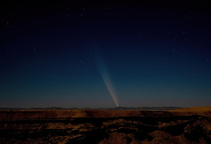 Comet Tsuchinshan ATLAS over the Snake River Canyon in Idaho stock photo