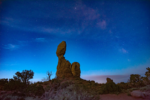 Milky Way over Balanced Rock in Arches National Park
