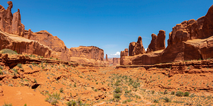 Park Avenue in Arches National Park panoramic