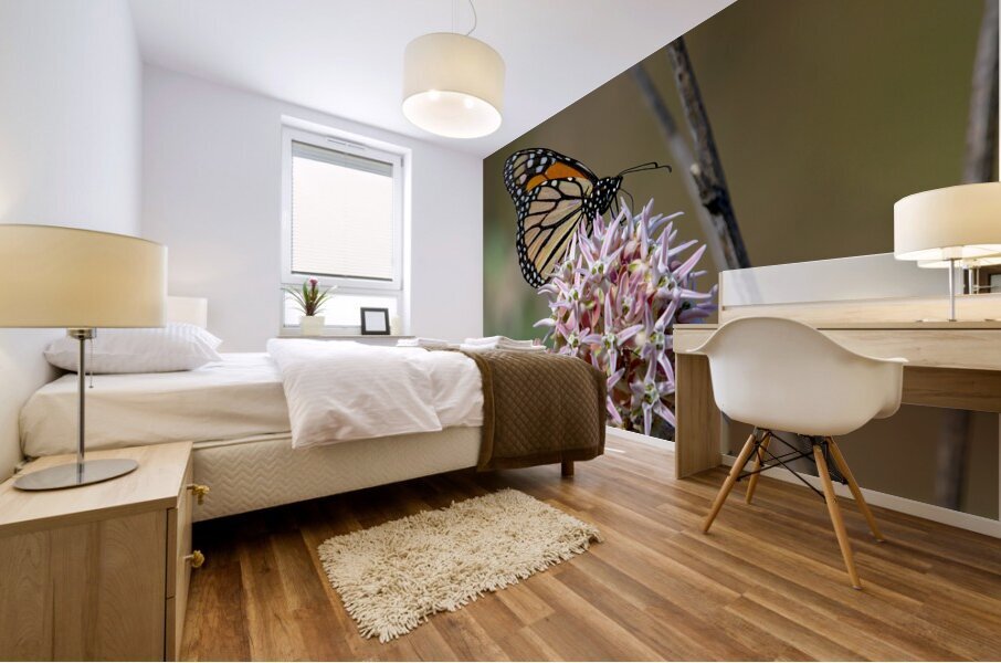  Monarch and Honey Bee Mural print